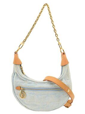 Louis Vuitton  Loop Monogram Denim Shoulder Bag Light Blue